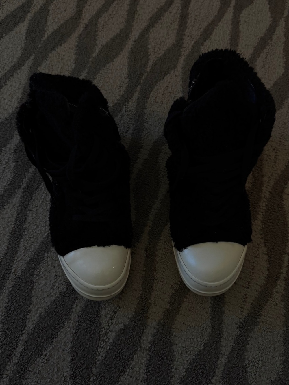 Rick Owens Shearling Hi Top Geobasket US11/EU44